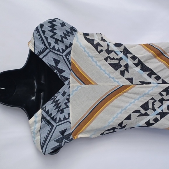 Sophia Made in Italy Chic Blue, Brown & White Midi Dress, Fits 2-8, Stretchy - Picture 7 of 9